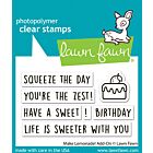 Lawn Fawn 2x3 clear stamp set make lemonade! add-on