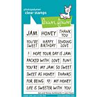 Lawn Fawn 3x4 clear stamp set jam and honey sentiments