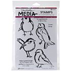 Dina Wakley Media Cling Stamps scribbly birds