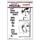 Dina Wakley Media Cling Stamps 6"X9" Soul & Heart