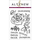 Altenew Clear Stamp set Penned Rose