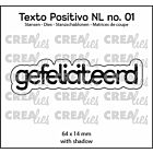 Crealies Texto Positivo gefeliciteerd - NL (H) POSNL01 64x14 mm
