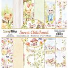 ScrapBoys Sweet Childhood paperset 12 vl+cut out elements-DZ SWCH-08 190gr 30,5x30,5cm