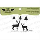 Lesia Zgharda Design Stamp Deer + Christmas trees