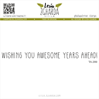 Lesia Zgharda Design photopolymer Sentiment Stamp Wishing you awesome years ahead! TA299