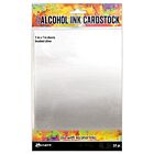 Tim Holtz Alcohol Ink Cardstock 5"X7" 10/Pkg Brushed Silver