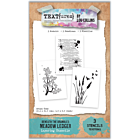 TEXT(ures) by Lou Collins Beneath the Brambles  4x6 Inch Layering Stencil Set Meadow Ledger (TEXST0001)