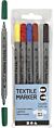 CC Textile markers, line 2,3+3,6 mm, standard colours, 6 pc