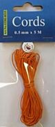 Waxed Cotton Cord 0,5 mm/5 mtr oranje 