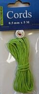 Waxed Cotton Cord 0,5 mm/5 mtr neon groen