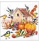 Servetten 5pcs 33x33cm Autumn birdhouse