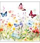 Servetten Butterflies in field white 5 st.