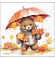 Servetten 5pcs 33x33cm Umbrella bear