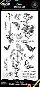 Arden Creative Maker Series 4x8 Inch Clear Stamp Set Field Notes Meadow (ACSCS0021)