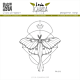 Lesia Zgharda Stamp Lunar Moth with geometric background