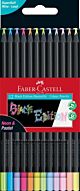 Kleurpotlood Faber-Castell Black Edition 12 stuks neon+pastel in karton etui