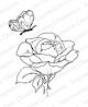 Impression Obsession Cling mounting stamp Rose & Butterfly