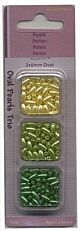 Parelkraaltjes ovaal geel-groen-l.groen 3X6MM