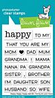 Lawn Fawn 3x4 clear stamp set happy happy happy add-on: family
