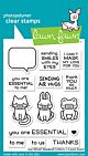 Lawn Fawn 3x4 clear stamp set say what? masked critters