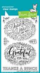 Lawn Fawn 4x6 clear stamp set giant thank you messages