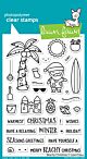 Lawn Fawn 4x6 clear stamp set beachy christmas