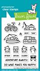 lawn fawn 3x4 clear stamp set car critters road trip add-on