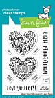 Lawn Fawn 3x4 clear stamp set magic heart messages