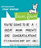 Lawn Fawn 2x3 clear stamp set kanga-rrific baby sentiment add-on