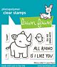 Lawn Fawn 2x3 clear stamp set rhino-mite!