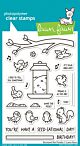 Lawn Fawn 4x6 clear stamp set backyard bird feeder