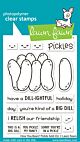 Lawn Fawn 3x4 clear stamp set how you bean? pickle add-on