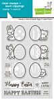 Lawn Fawn 4x6 clear stamp set stamp 'n stencil easter eggs