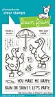 Lawn Fawn 3x4 clear stamp set silly goose, rain or shine!