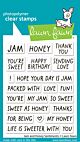 Lawn Fawn 3x4 clear stamp set jam and honey sentiments