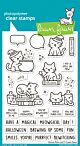 Lawn Fawn 4x6 clear stamp set hocus purr-cus!