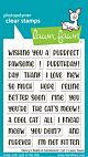 Lawn Fawn 3x4 clear stamp set henry's build-a-sentiment: cat
