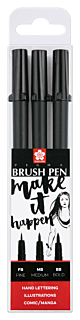 Sakura Pigma Penseel Pen Set, 3 x FB MB BB 