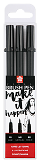 Sakura Pigma Penseel Pen Set, 3 x FB MB BB 