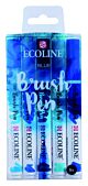 Ecoline Set van 5 Brush Pens - Blauw
