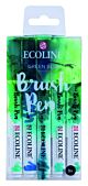 Ecoline Set van 5 Brush Pens - Groenblauw