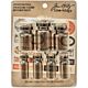 Idea-Ology Corked Glass Vials 7/Pkg Apothecary Amber W/Vintage Labels