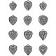 Tim Holtz Idea-Ology Metal Adornments 12/Pkg Hearts
