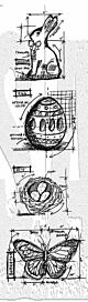 Stampers Anonymous Easter Mini Tim Holtz Blueprints Strip Stamps (THMB005)