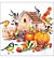 Servetten 5pcs 33x33cm Autumn birdhouse
