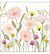 Servetten 5pcs / 33 x 33cm, Pastel flowers white