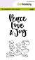 CraftEmotions clearstamps A6 - handletter - Peace Love...(Eng) CK  