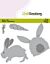 CraftEmotions Die - Bunny 1 konijn met wortel Card 11x9cm Carla Creaties  