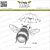 Lesia Zgharda Design Stamp Flying Bumblebee with an  