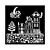 Stamperia Gear up for Christmas Thick Stencil 18x18cm Houses (KSTDQ129)